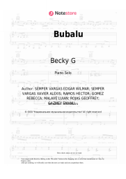 Sheet music, chords Becky G, Prince Royce, Anuel AA, DJ Luian, Mambo Kingz - Bubalu