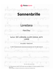 Sheet music, chords Loredana - Sonnenbrille