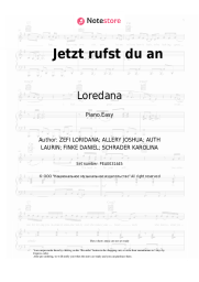 Sheet music, chords Loredana - Jetzt rufst du an