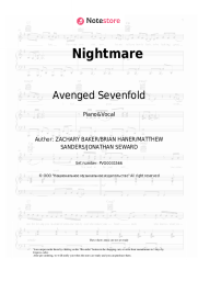 Sheet music, chords Avenged Sevenfold - Nightmare