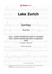 Sheet music, chords Gorillaz - Lake Zurich