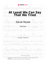 Sheet music, chords Social House - At Least We Can Say That We Tried