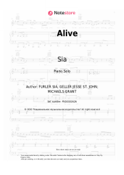 Sheet music, chords Sia - Alive
