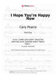 Sheet music, chords Carly Pearce, Lee Brice - I Hope You’re Happy Now