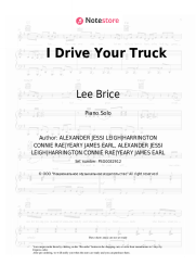 Sheet music, chords Lee Brice - I Drive Your Truck