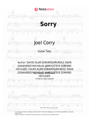 Sheet music, chords Joel Corry - Sorry