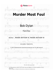 Sheet music, chords Bob Dylan - Murder Most Foul