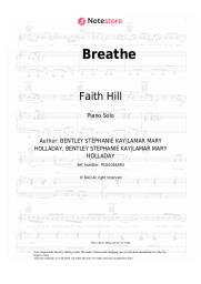 Sheet music, chords Faith Hill - Breathe