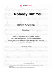 Sheet music, chords Blake Shelton, Gwen Stefani - Nobody But You