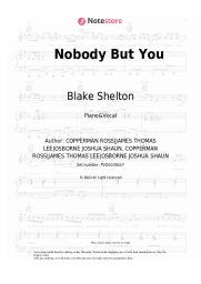 Sheet music, chords Blake Shelton, Gwen Stefani - Nobody But You