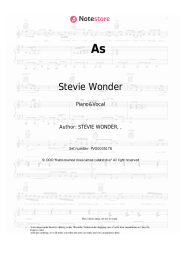 Sheet music, chords Stevie Wonder - As