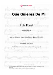 Sheet music, chords Luis Fonsi - Que Quieres De Mi