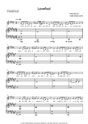 Sheet music, chords twocolors - Lovefool