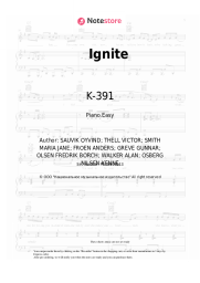 Sheet music, chords K-391, Alan Walker - Ignite