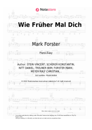 Sheet music, chords Mark Forster - Wie Früher Mal Dich