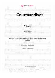 Sheet music, chords Alizee - Gourmandises