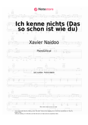 Sheet music, chords Xavier Naidoo - Ich kenne nichts (Das so schon ist wie du)