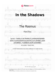 Sheet music, chords The Rasmus - In the Shadows