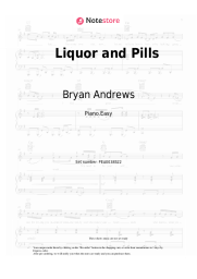 Sheet music, chords Bryan Andrews - Liquor and Pills