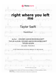 undefined Taylor Swift - right where you left me
