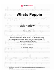 Sheet music, chords Jack Harlow - Whats Poppin