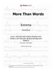 Sheet music, chords Extreme - More Than Words