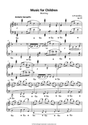Sheet music, chords S. Prokofiev - Op. 65, No. 1, Morning