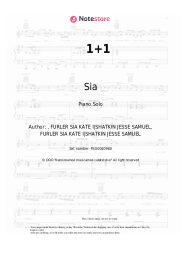 Sheet music, chords Sia - 1+1