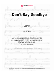 Sheet music, chords Alok, Ilkay Sencan, Tove Lo - Don't Say Goodbye