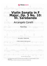 Sheet music, chords Arcangelo Corelli - Violin Sonata in F Major, Op. 5 No. 10: III. Sarabanda