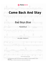 Sheet music, chords Bad Boys Blue - Come Back And Stay
