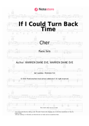 Sheet music, chords Cher - If I Could Turn Back Time