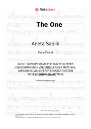 Sheet music, chords Aneta Sablik - The One