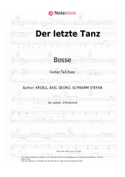 Sheet music, chords Bosse - Der letzte Tanz
