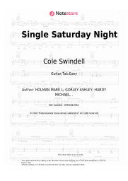 Sheet music, chords Cole Swindell - Single Saturday Night