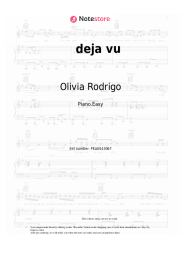 Sheet music, chords Olivia Rodrigo - deja vu