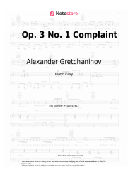 Sheet music, chords Alexander Gretchaninov - Op. 3 No. 1 Complaint
