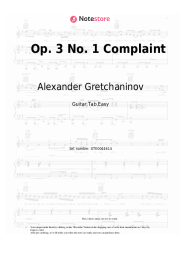 Sheet music, chords Alexander Gretchaninov - Op. 3 No. 1 Complaint