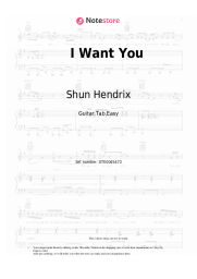 Sheet music, chords Shun Hendrix - I Want You