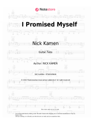 Sheet music, chords Nick Kamen - I Promised Myself