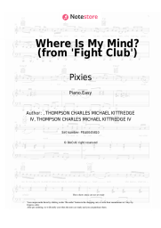 Sheet music, chords Pixies - Where Is My Mind? (from 'Fight Club')