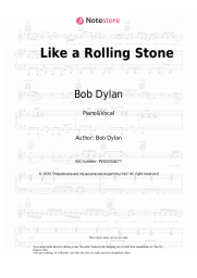 Sheet music, chords Bob Dylan - Like a Rolling Stone