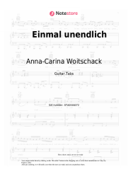 Sheet music, chords Anna-Carina Woitschack - Einmal unendlich
