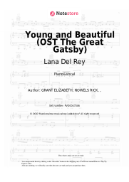 Sheet music, chords Lana Del Rey - Young and Beautiful (OST The Great Gatsby)