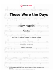Sheet music, chords Mary Hopkin - Those Were the Days