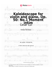 Sheet music, chords Cesar Cui - Kaleidoscope for violin and piano, Op. 50: No.1 Moment intim
