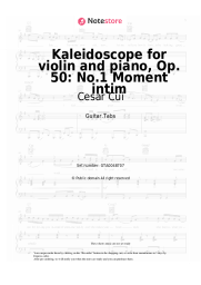 Sheet music, chords Cesar Cui - Kaleidoscope for violin and piano, Op. 50: No.1 Moment intim