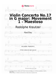 Sheet music, chords Rodolphe Kreutzer - Violin Concerto No.17 in G major: Movement 1 – Maestoso