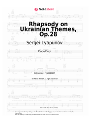 Sheet music, chords Sergei Lyapunov - Rhapsody on Ukrainian Themes, Op.28