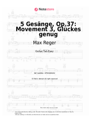 Sheet music, chords Max Reger - 5 Gesänge, Op.37: Movement 3, Glückes genug